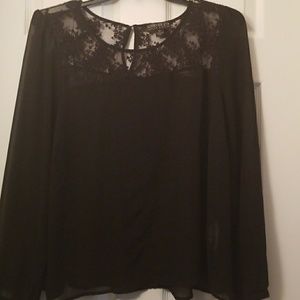 Sheer black blouse